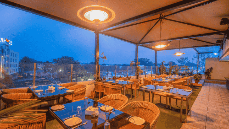 Rooftop dining experience at Hotel Varun Guna