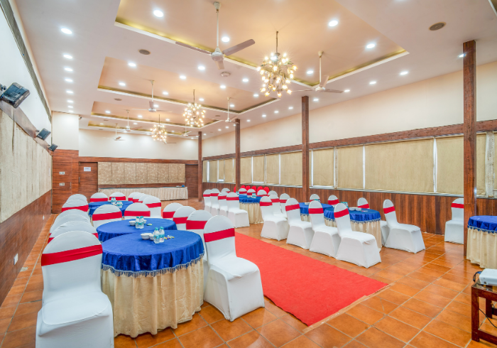 Orion hall seating arranged for an engagement or roka ceremony