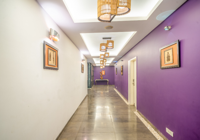 Hallway with artwork