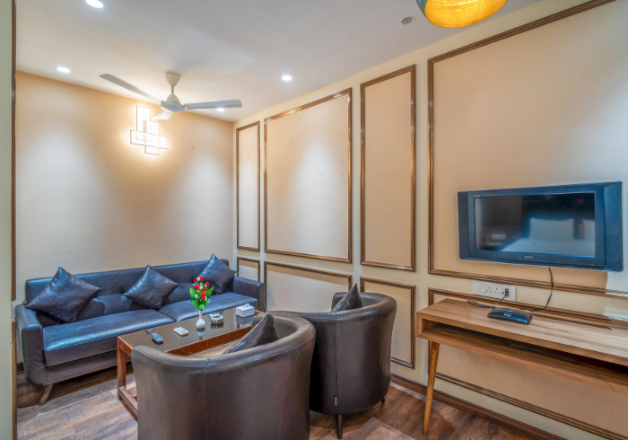 Super Deluxe room sofa lounge with TV